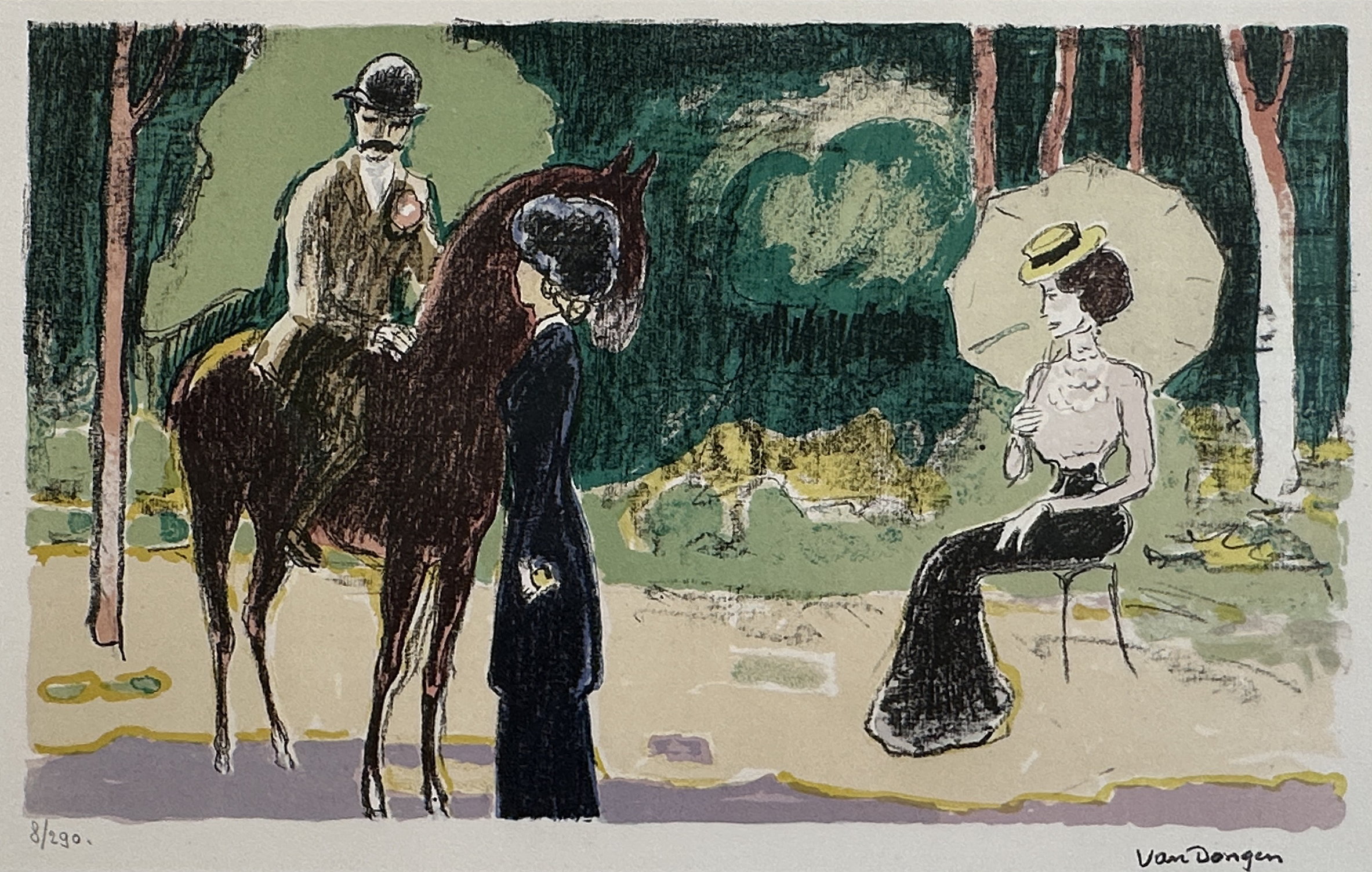 Kees van Dongen - La Rencontre au bois 1950